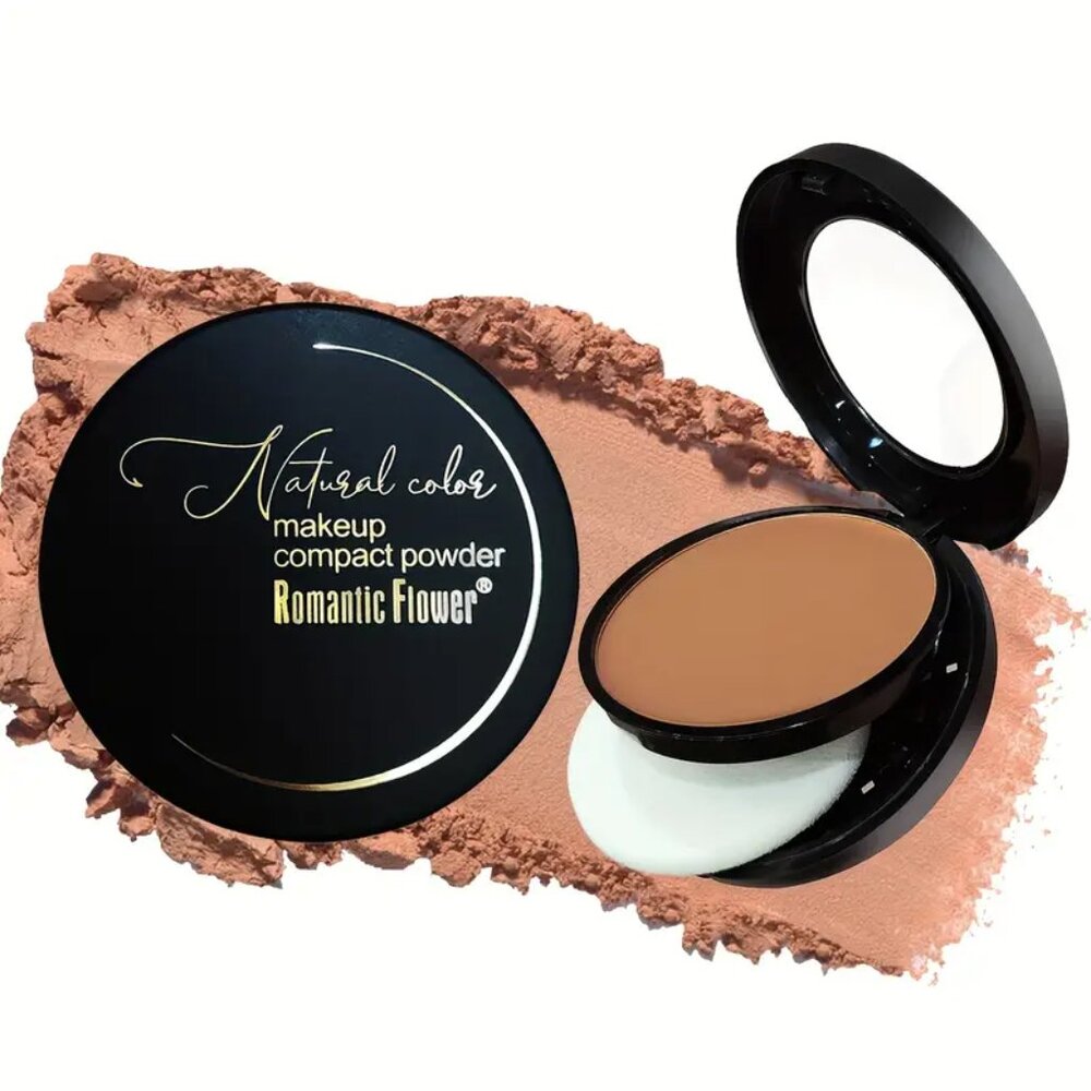 NWT Romantic Flower Tan Color Matte Finish Compact Powder